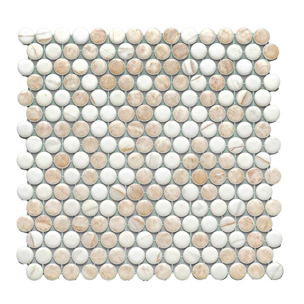 Eterna Penny Cream Blend Glass Matte and Shiny Mosaic