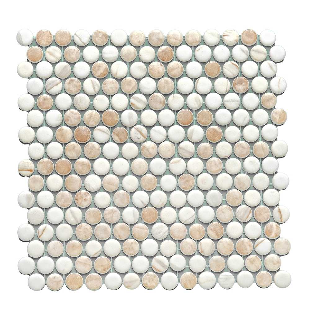 Eterna Penny Cream Blend Glass Matte and Shiny Mosaic