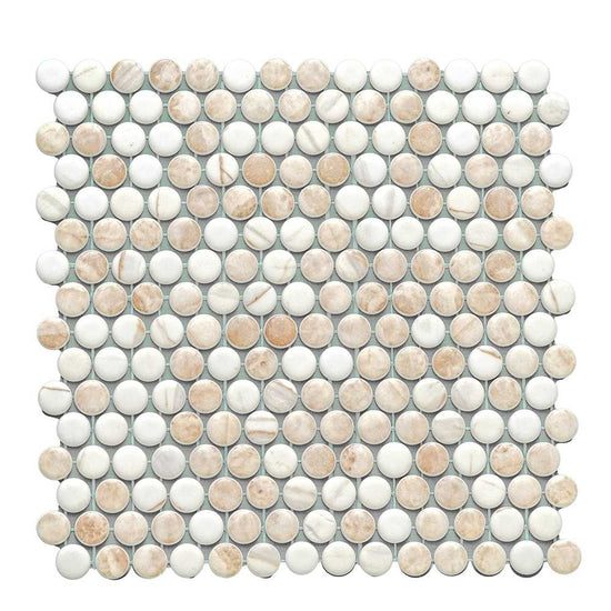 Eterna Penny Cream Blend Glass Matte and Shiny Mosaic