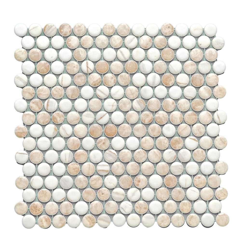 Eterna Penny Cream Blend Glass Matte and Shiny Mosaic