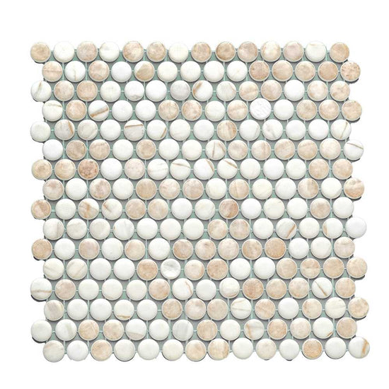 Eterna Penny 12"x12" Recycled Glass Mosaic Tile