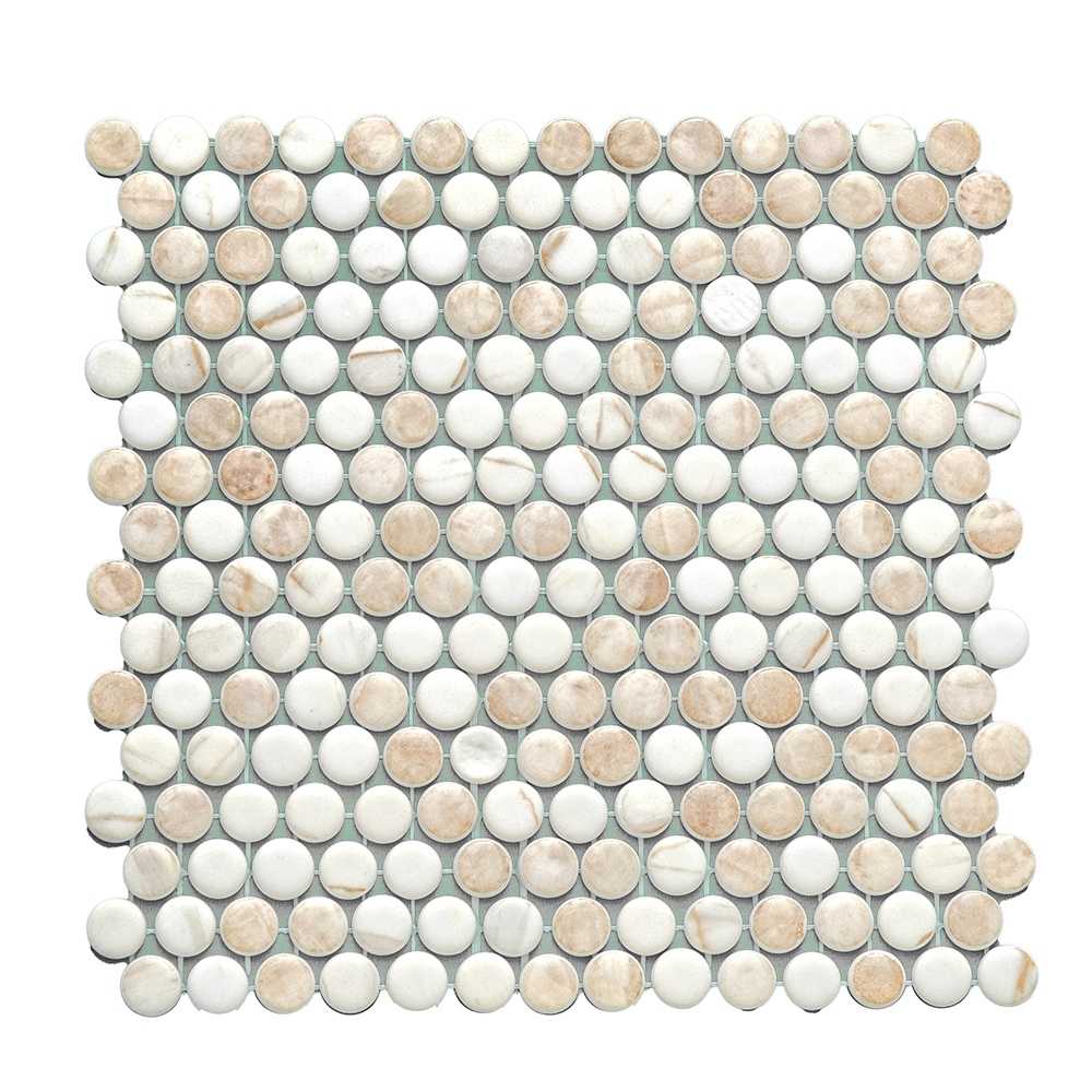 Eterna Penny Cream Blend Glass Matte and Shiny Mosaic