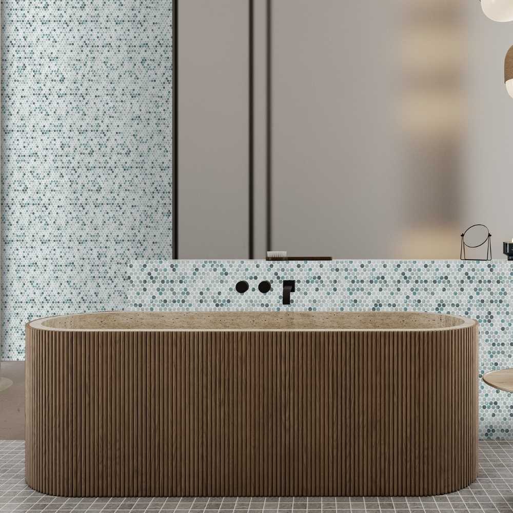 Eterna Penny 12"x12" Recycled Glass Mosaic Tile