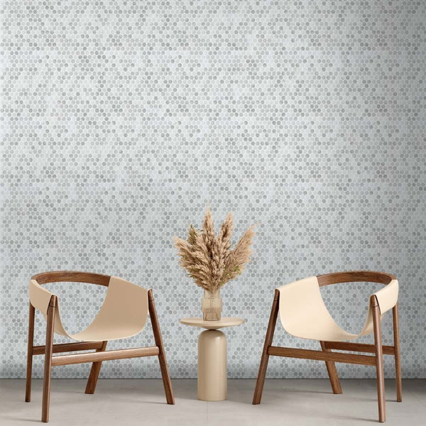 Eterna Penny Shabby Grey Glass Satin Mosaic