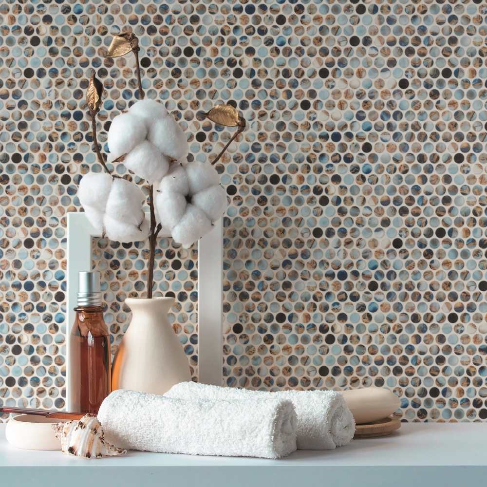 Eterna Penny 12"x12" Recycled Glass Mosaic Tile