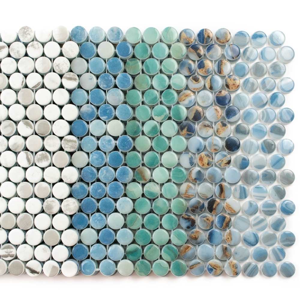 Eterna Penny 12"x12" Recycled Glass Mosaic Tile