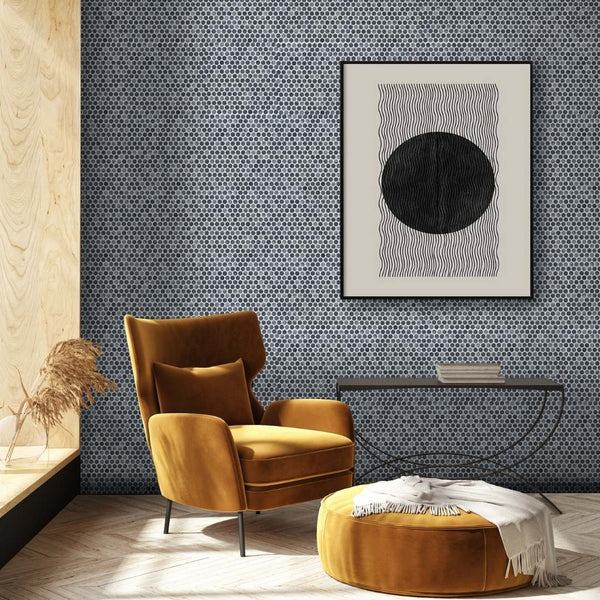 Eterna Penny Onice Blue Glass Matte Mosaic