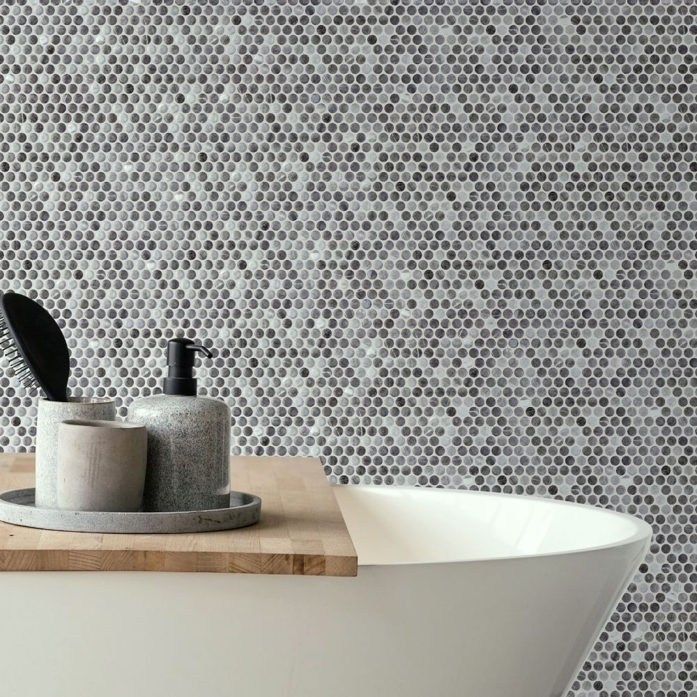 Eterna Penny 12"x12" Recycled Glass Mosaic Tile