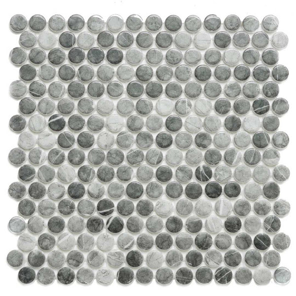 Eterna Penny Storm Recycled Glass Shiny Mosaic