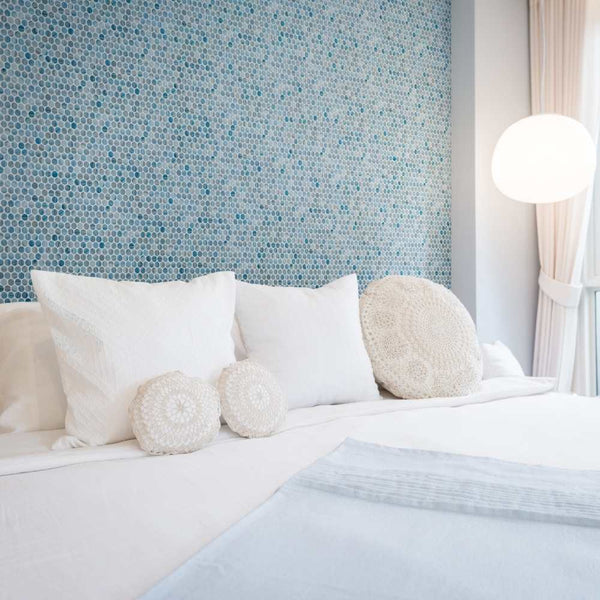 Eterna Penny Tourmaline Recycled Glass Shiny Mosaic