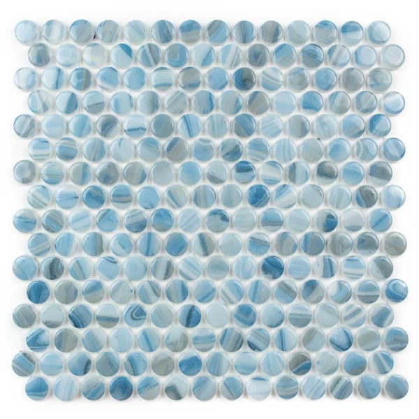 Eterna Penny Tourmaline Recycled Glass Shiny Mosaic