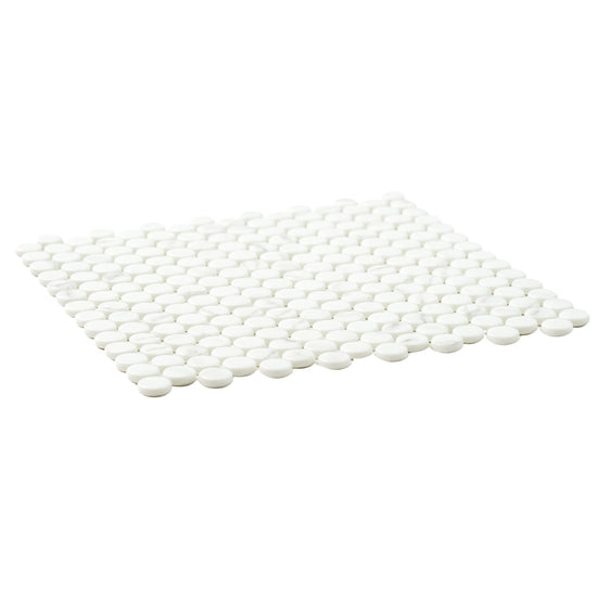 Eterna Penny Venato White Recycled Glass Shiny Mosaic