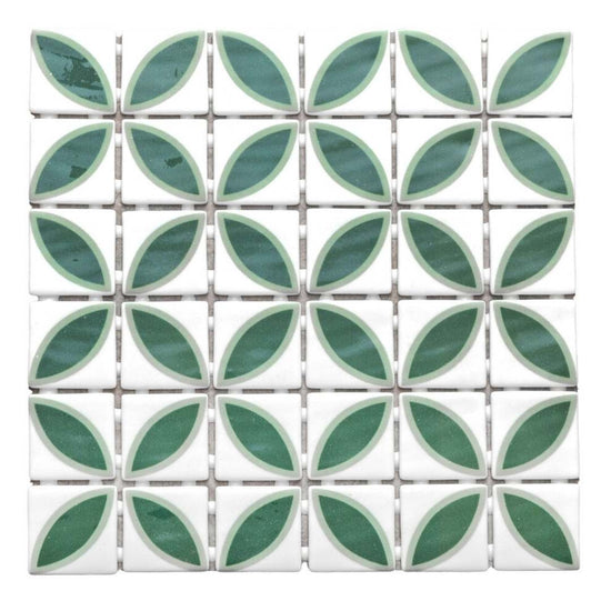 Eterna Lily 2"x2" Glass Matte and Shiny Mosaic