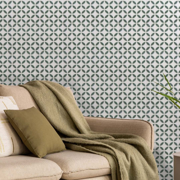 Eterna Lily 2" x 2" Basil Glass Matte and Shiny Mosaic