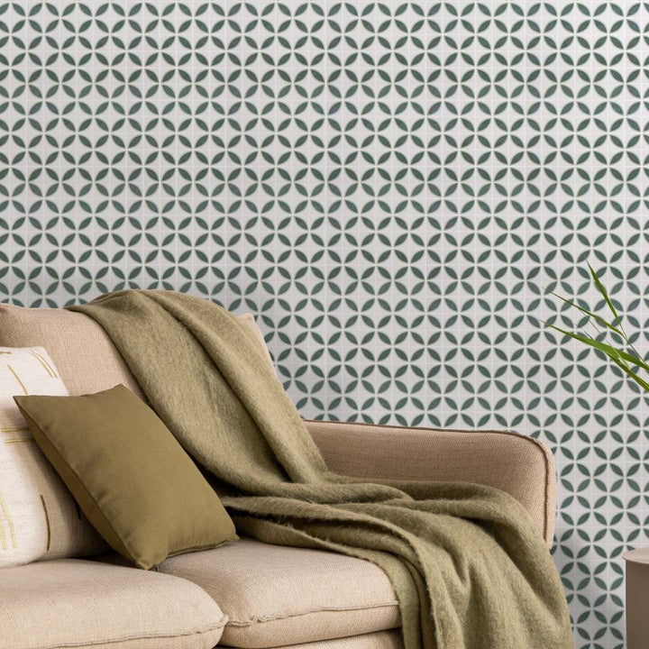 Eterna Lily 2" x 2" Basil Glass Matte and Shiny Mosaic