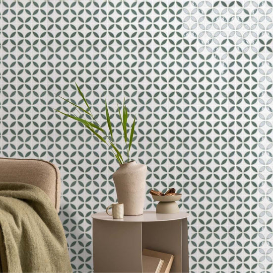 Eterna Lily 2"x2" Glass Matte and Shiny Mosaic