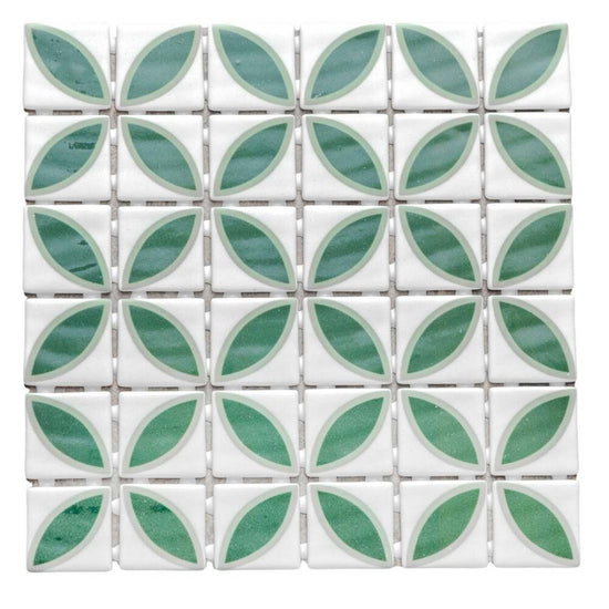 Eterna Lily 2"x2" Glass Matte and Shiny Mosaic