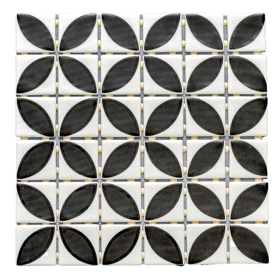 Eterna Lily 2"x2" Glass Matte and Shiny Mosaic