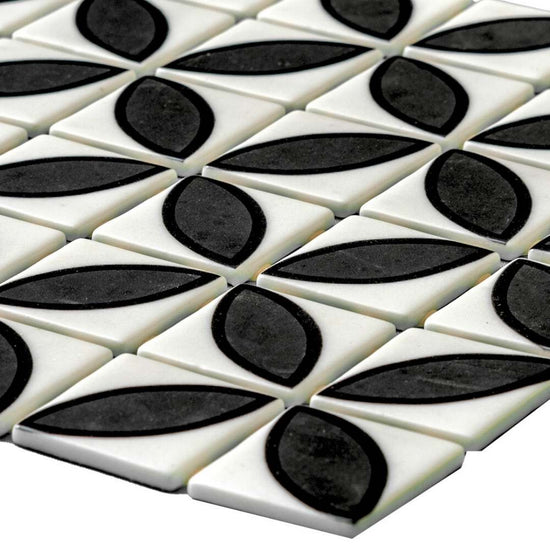 Eterna Lily 2"x2" Glass Matte and Shiny Mosaic