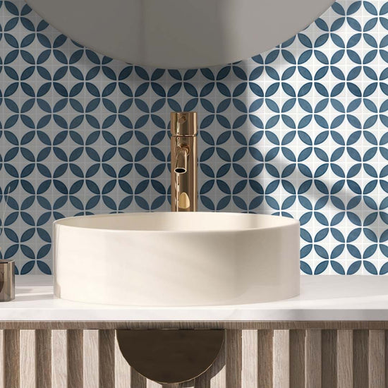 Eterna Lily 2"x2" Glass Matte and Shiny Mosaic