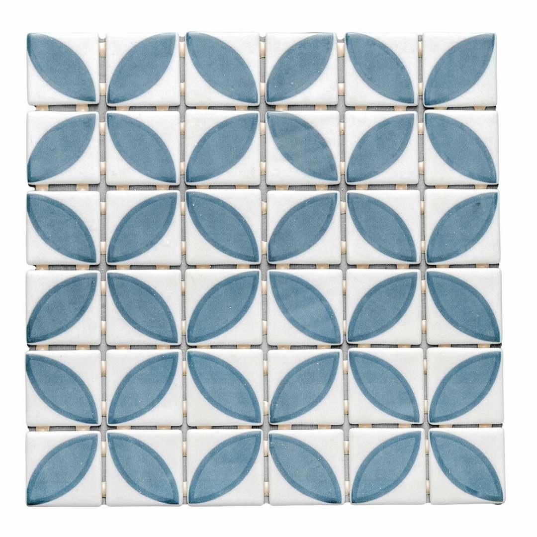Eterna Lily 2"x2" Glass Matte and Shiny Mosaic