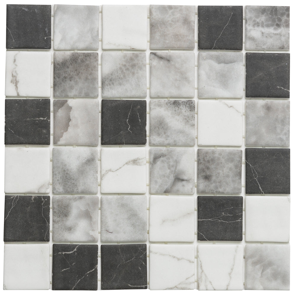 Eterna Square 2"x2" Shade Recycled Glass Matte Mosaic