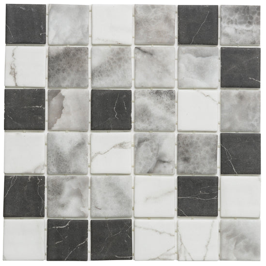Eterna Square 12" x 12" Glass Mosaic Wall & Floor Tile