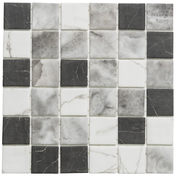 Eterna Square 2"x2" Shade Recycled Glass Matte Mosaic
