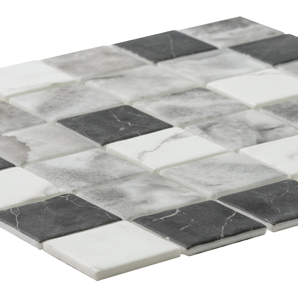 Eterna Square 2"x2" Shade Recycled Glass Matte Mosaic