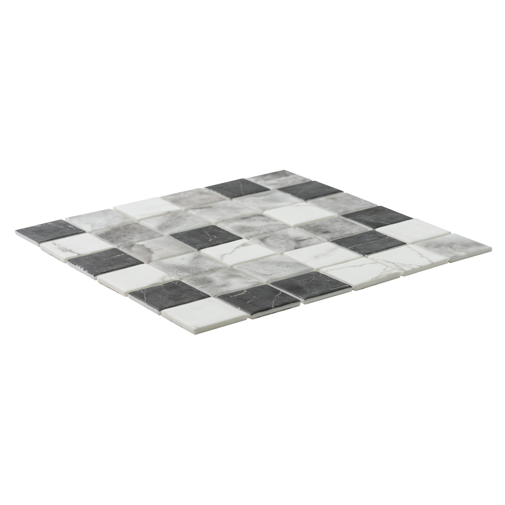 Eterna Square 2"x2" Shade Recycled Glass Matte Mosaic