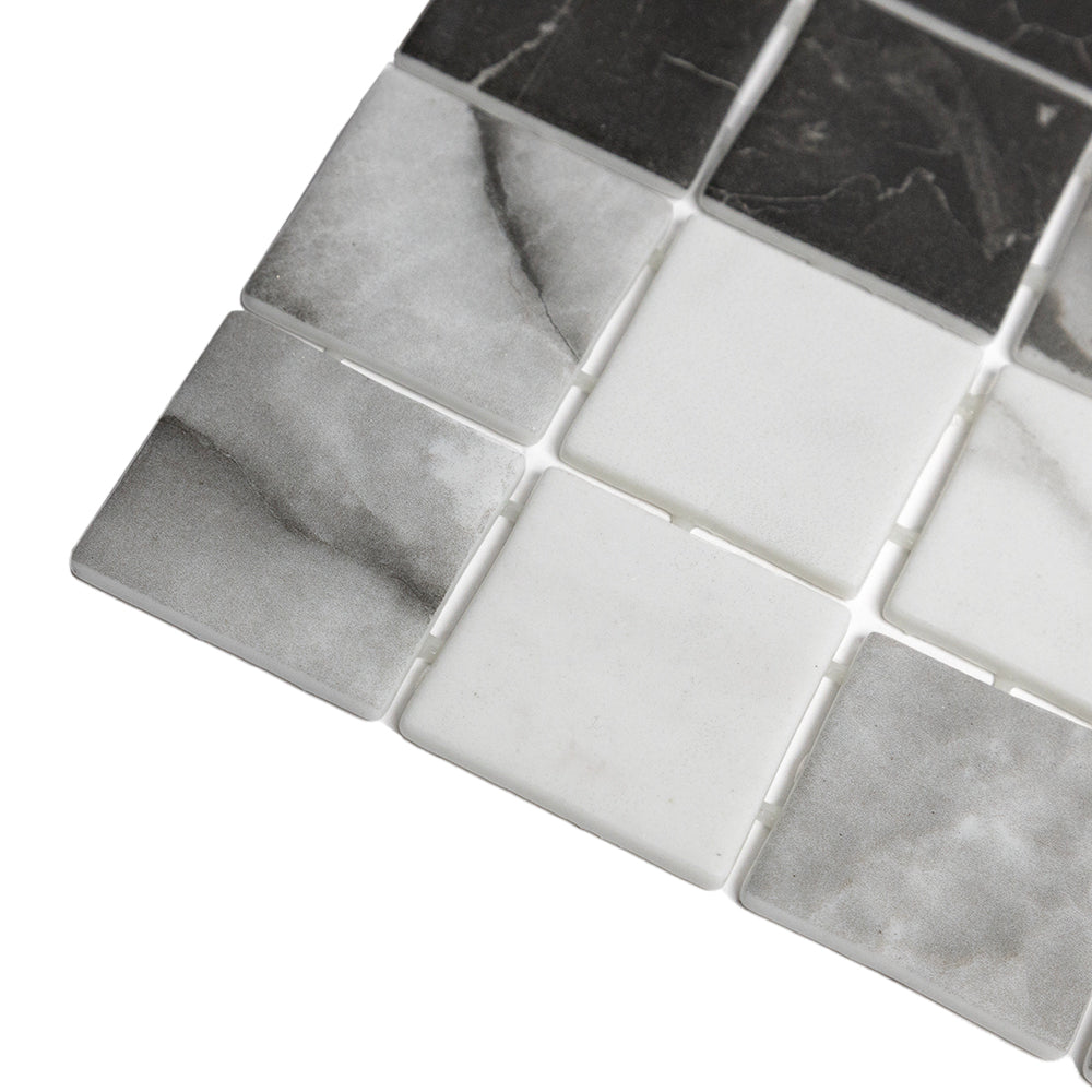 Eterna Square 2"x2" Shade Recycled Glass Matte Mosaic
