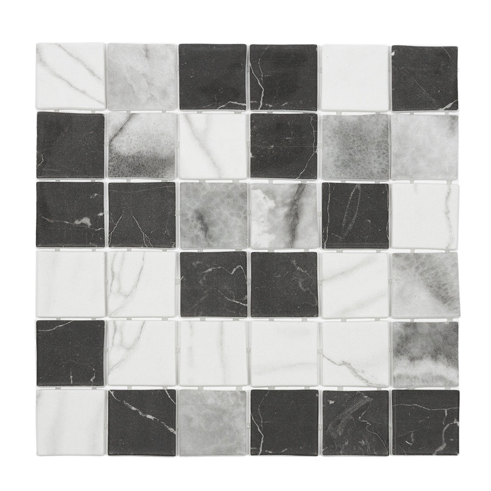 Eterna Square 2"x2" Shade Recycled Glass Matte Mosaic