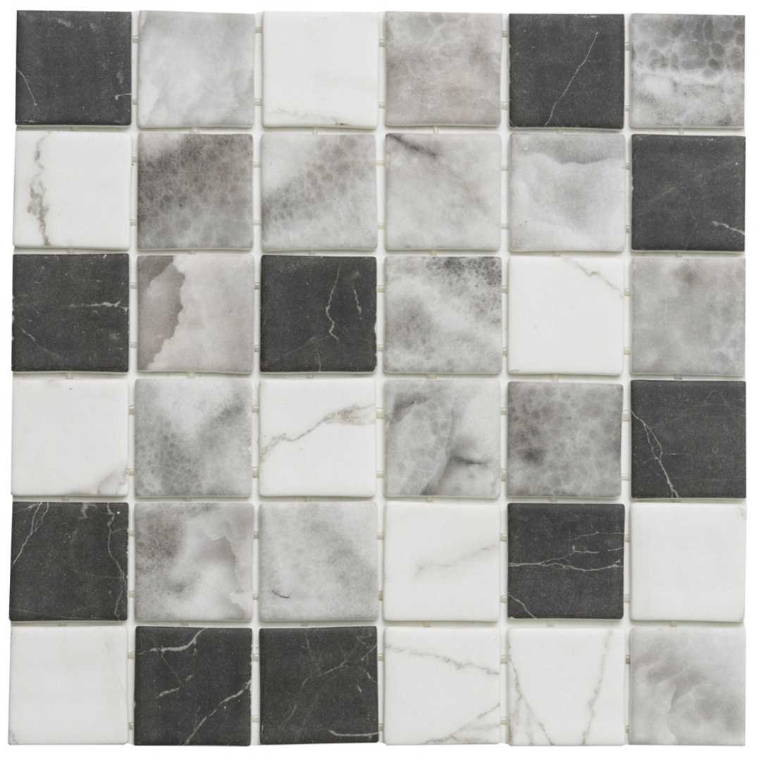Eterna Square 2"x2" Shade Recycled Glass Matte Mosaic