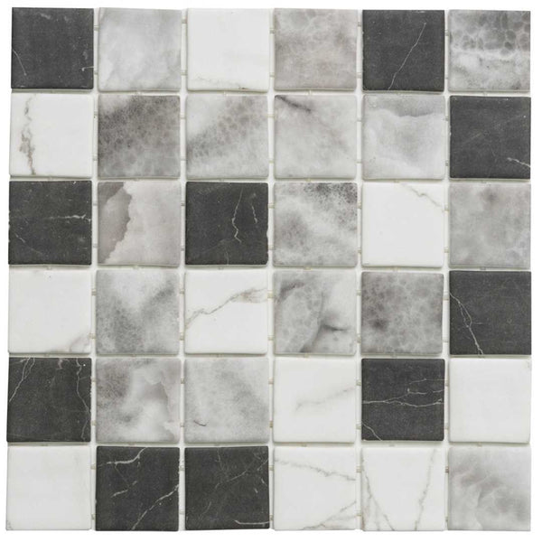 Eterna Square 2" x 2" Shade Recycled Glass Matte Mosaic