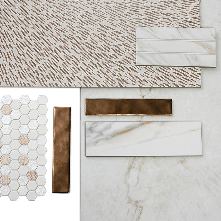 Midas 2"x10" Gold Ceramic Bright TileS