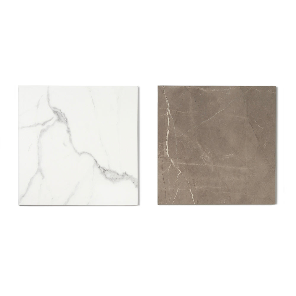 Windsor 12"x12" Checkerboard Bronze & Calacatta Porcelain Matte Tile