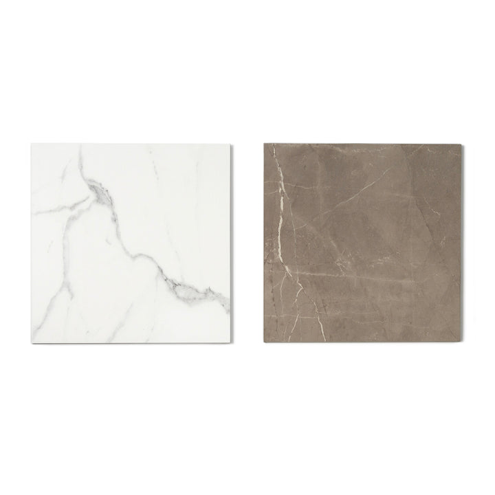 Windsor 12"x12" Checkerboard Bronze & Calacatta Porcelain Matte Tile