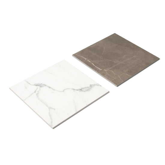 Windsor 12"x12" Checkerboard Bronze & Calacatta Porcelain Matte Tile
