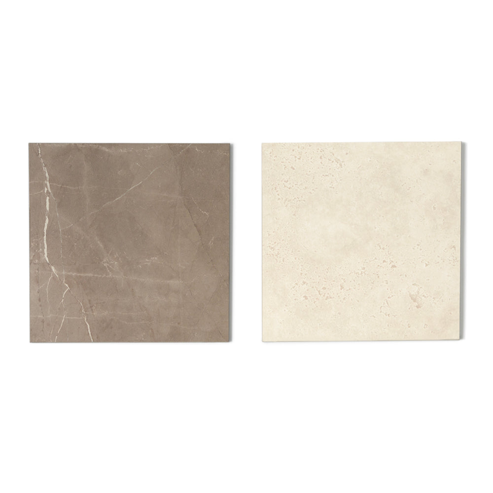 Windsor 12"x12" Checkerboard Bronze & Crema Marfil Porcelain Matte Tile