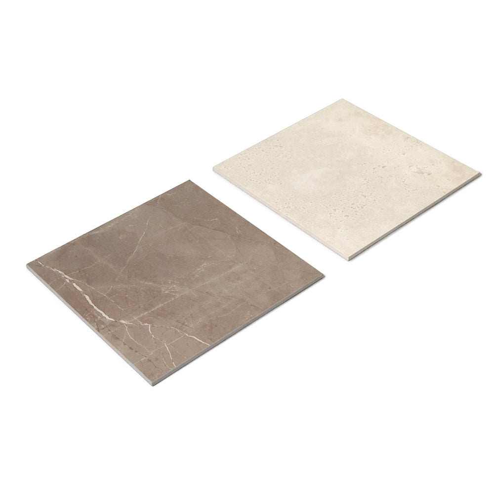 Windsor 12"x12" Checkerboard Bronze & Crema Marfil Porcelain Matte Tile
