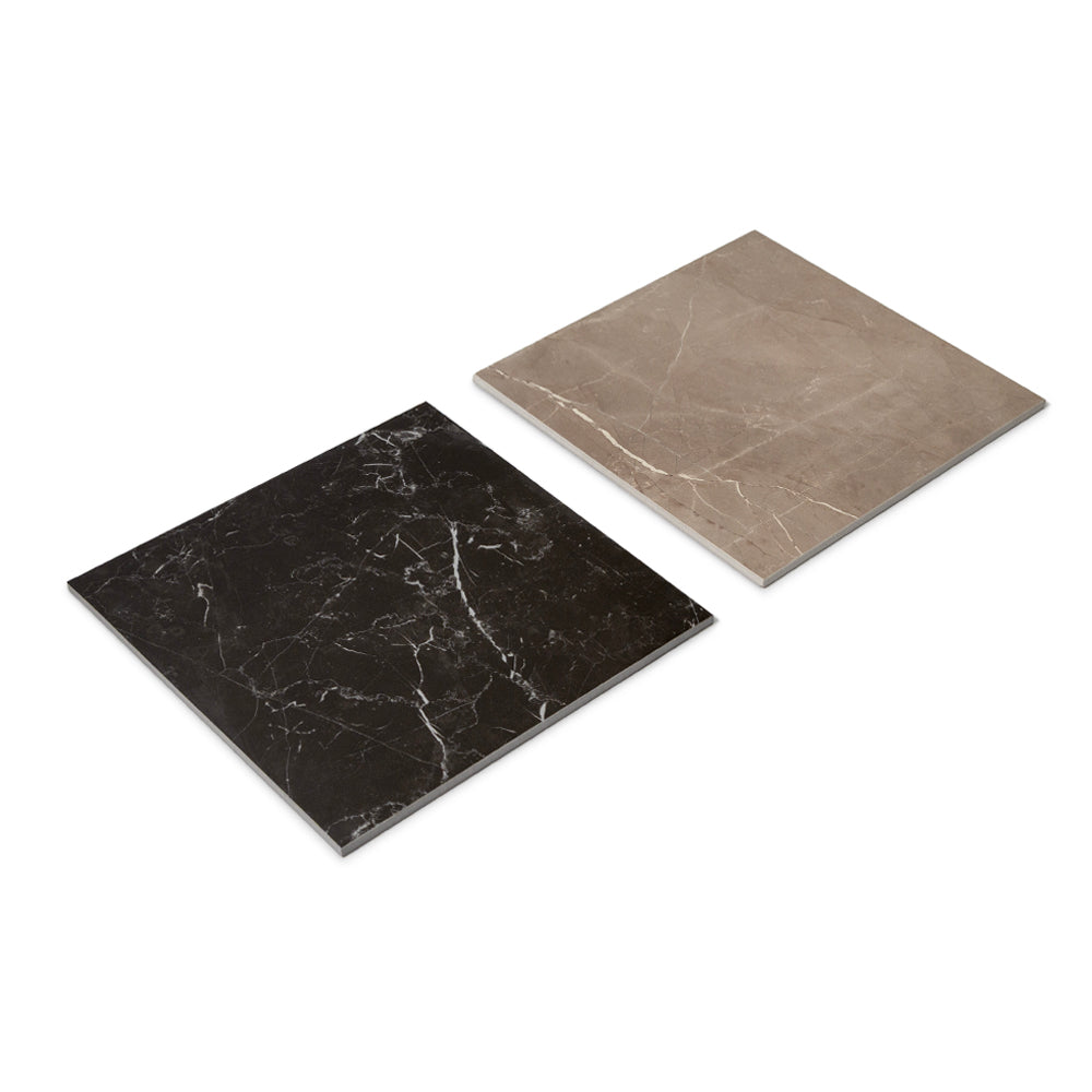 Windsor 12"x12" Checkerboard Bronze & Nero Marquina Porcelain Matte Tile