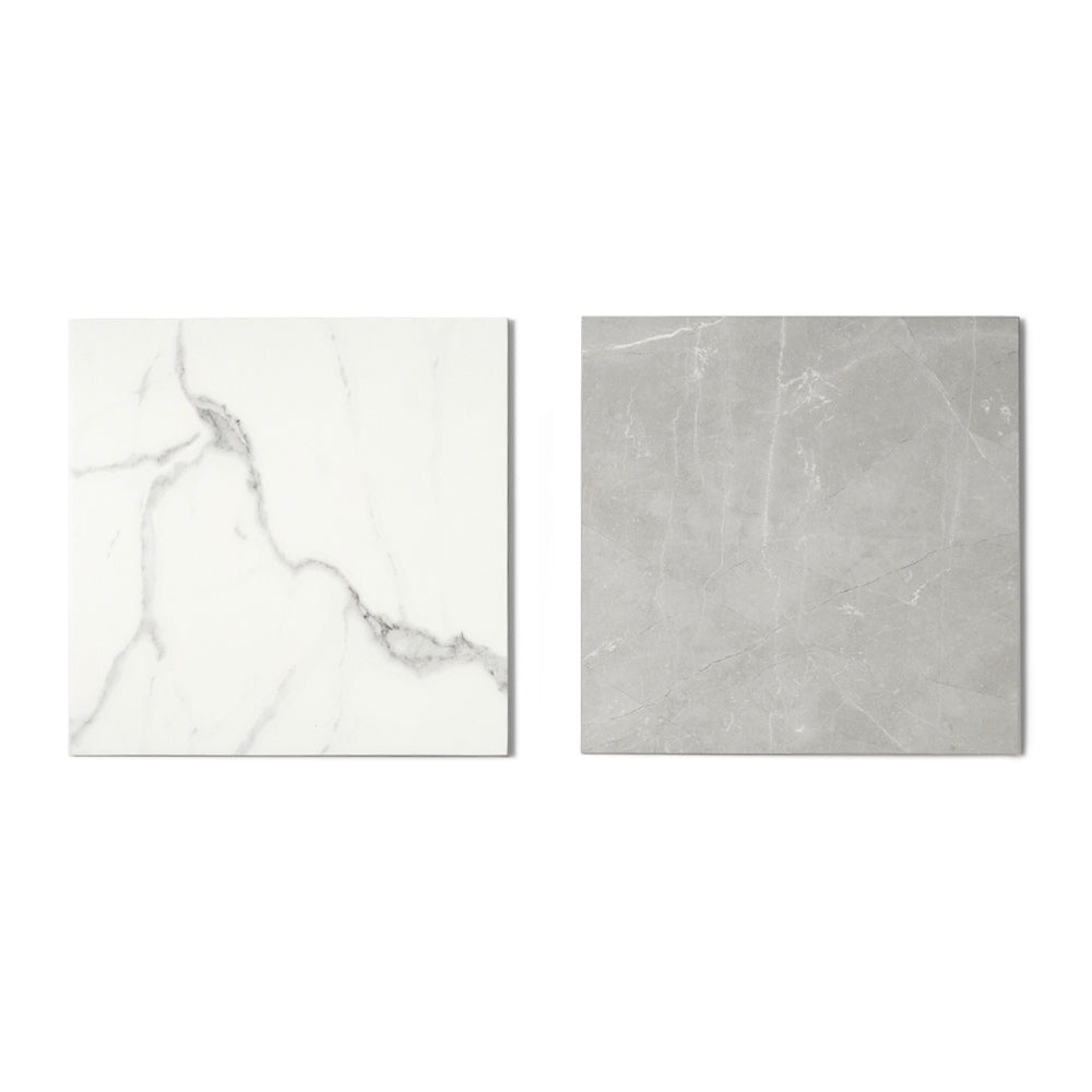 Windsor 12"x12" Checkerboard Calacatta & Gris Porcelain Matte Tile
