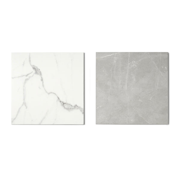 Windsor 12"x12" Checkerboard Calacatta & Gris Porcelain Matte Tile