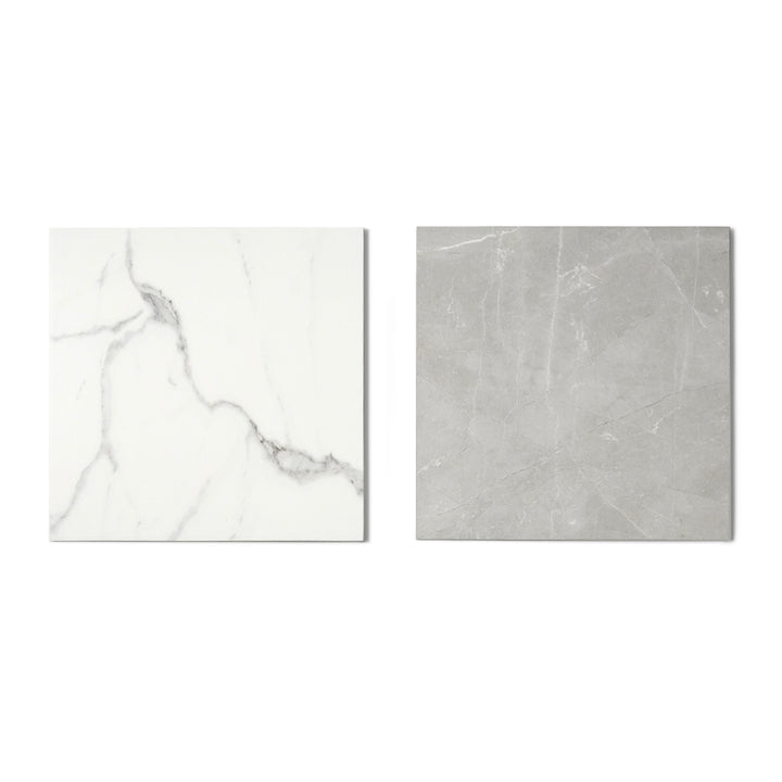 Windsor 12"x12" Checkerboard Calacatta & Gris Porcelain Matte Tile