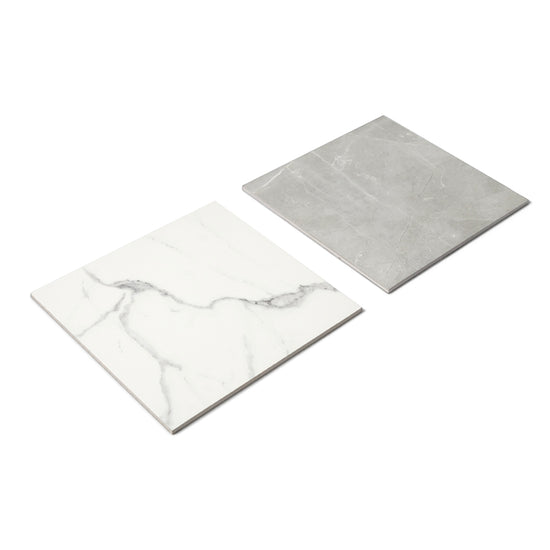 Windsor 12"x12" Checkerboard Calacatta & Gris Porcelain Matte Tile