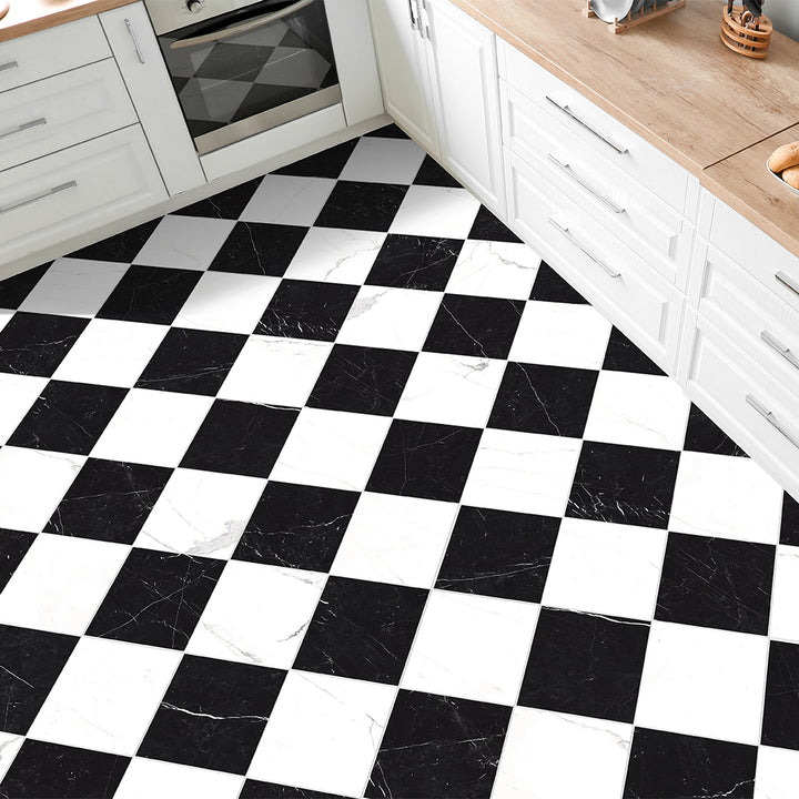 Windsor 12"x12" Checkerboard Calacatta & Nero Marquina Porcelain Matte Tile
