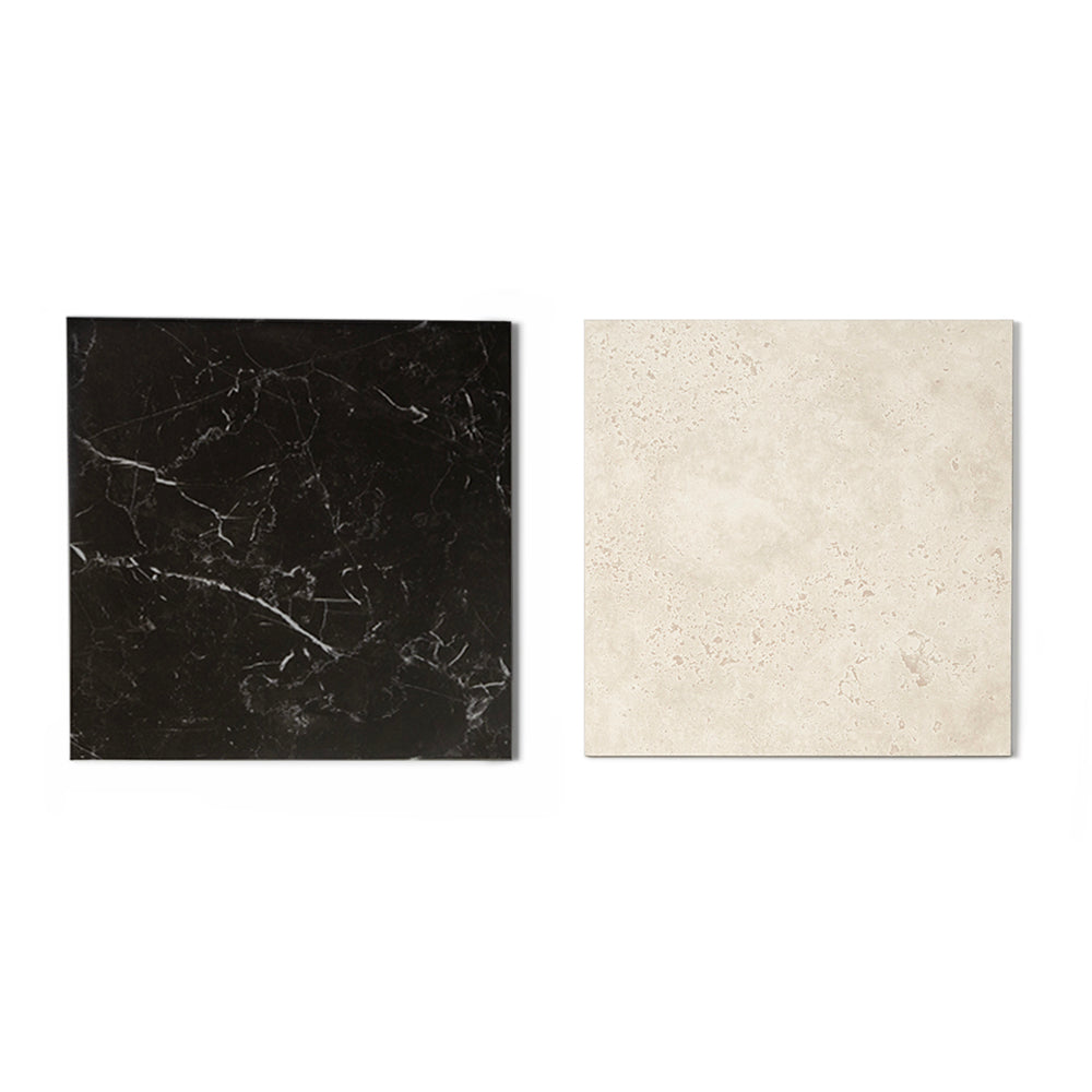 Windsor 12"x12" Checkerboard Crema Marfil & Nero Marquina Porcelain Matte Tile