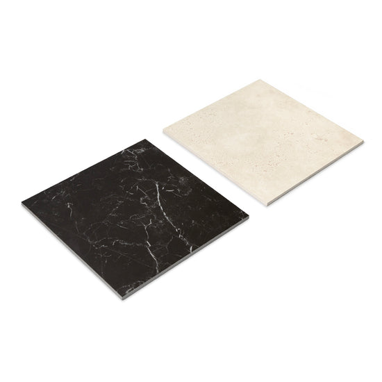 Windsor 12"x12" Checkerboard Crema Marfil & Nero Marquina Porcelain Matte Tile
