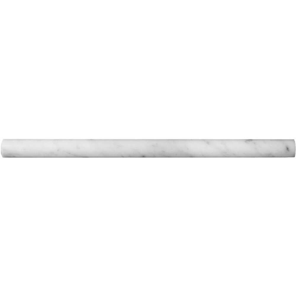 Borghese Carrara .5"x12" Bianco Marble Polished Pencil