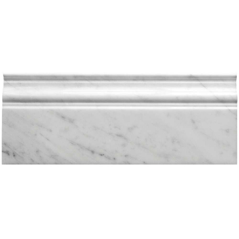 Borghese Carrara 5"x12" Bianco Marble Polished Baseboard Skirting